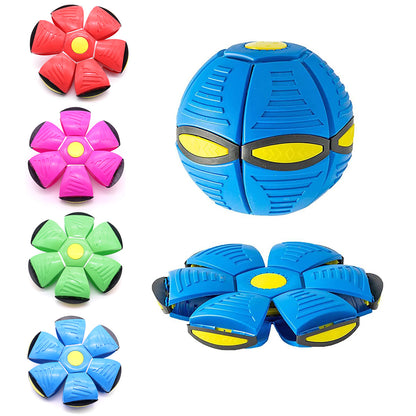 Red Transformable Dog Toy – Dual-Mode Bouncing Ball & Flying Disc for Interactive Play, Durable Chewing, and Mental Stimulation