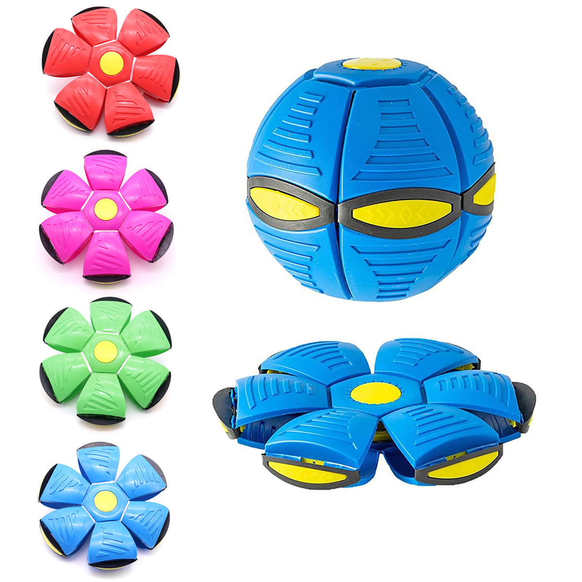 Rose red Transformable Dog Toy – Dual-Mode Bouncing Ball & Flying Disc for Interactive Play, Durable Chewing, and Mental Stimulation