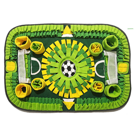 Interactive Dog & Cat Snuffle Mat – Football Field Design Puzzle Feeding Mat for Mental Stimulation, Slow Feeding, and Anxiety Relief