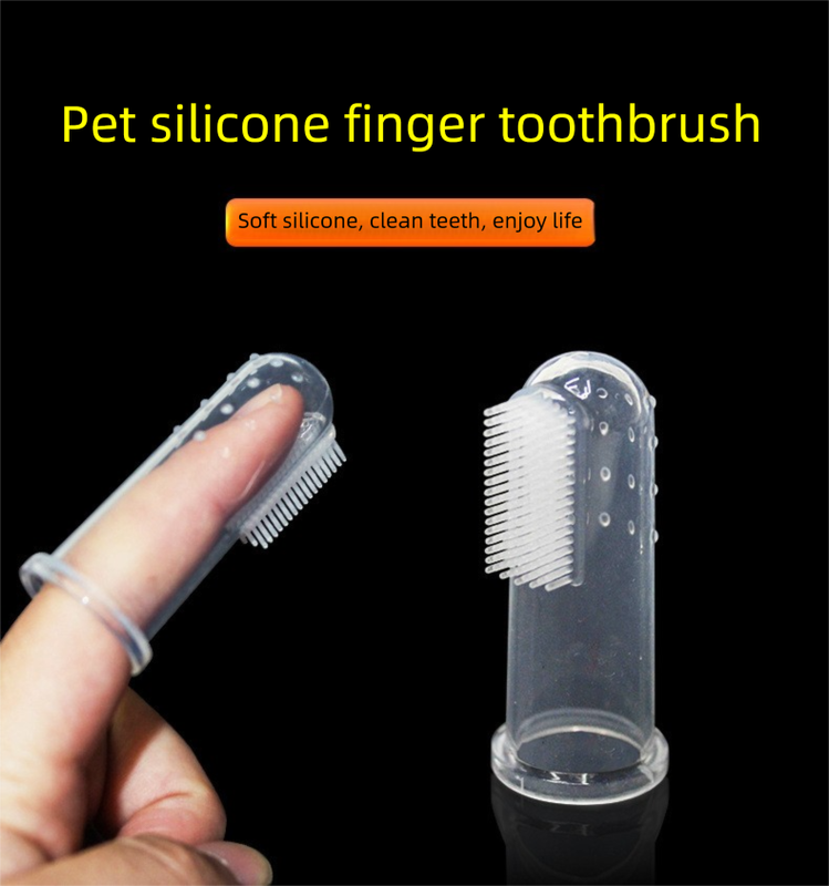 3 PCS Soft Silicone Pet Finger Toothbrush - Gentle Dental Care & Gum Massager for Dogs & Cats - Breath Freshener Cleaning Kit (Blue, Pink, Clear)