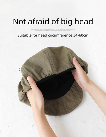 Oversized Slouchy Newsboy Cap - Vintage Japanese Style Baker Boy Hat - Soft Textured Fabric - Beige (Adjustable 54-60cm)
