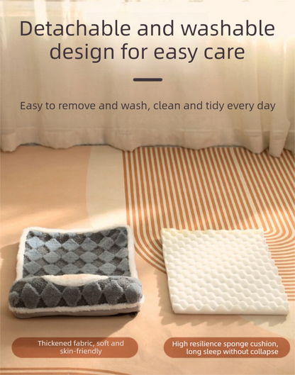 Thickened Soft Pet Bed Mat M Size Grey Comfortable Dog Sleeping Pad Washable Cushion for Medium Dogs and Cats All Season Home Decor