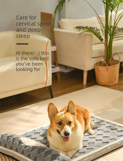 Thickened Soft Pet Bed Mat L Size Grey Comfortable Large Dog Sleeping Pad Washable Cushion for Big Dogs and Cats All Season Use
