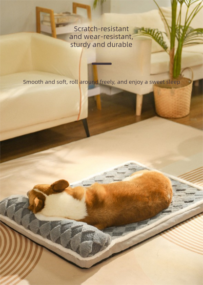 Thickened Soft Pet Bed Mat L Size Grey Comfortable Large Dog Sleeping Pad Washable Cushion for Big Dogs and Cats All Season Use