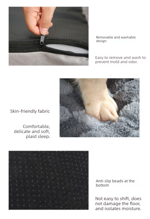 Thickened Soft Pet Bed Mat XL Size Grey Extra Large Dog Sleeping Pad Washable Cushion for Large Breeds and Multi-Pet Use All Season