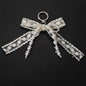 Korean Style Designer Faux Pearl and Fabric Bow Bag Charm Elegant Beige Ribbon Bow Keychain for Handbags and Car Keys