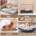Luxury Long Plush Pet Bed Mat Faux Fur Crate Pad 55x40cm Dark Grey Soft Warm Cushion for Dogs & Cats
