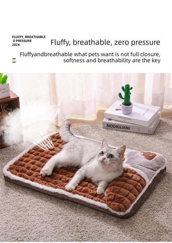 Thickened Pet Sofa Bed S Size 40x25cm Grey Dog Mat with Integrated Pillow Soft Washable Sleeping Pad for Dogs and Cats All Season Comfort