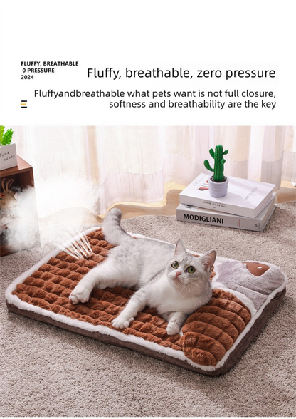 Thickened Pet Sofa Bed S Size 40x25cm Grey Dog Mat with Integrated Pillow Soft Washable Sleeping Pad for Dogs and Cats All Season Comfort