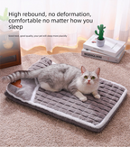 Thickened Pet Sofa Bed M Size 50x35cm Coffee Dog Mat with Integrated Pillow Soft Washable Sleeping Pad for Dogs and Cats All Season Comfort