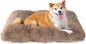 Luxury Long Plush Pet Bed Mat Faux Fur Crate Pad 80x55cm Brown Soft Warm Cushion for Medium to Large Dogs