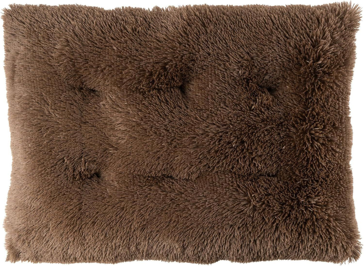 Luxury Long Plush Pet Bed Mat Faux Fur Crate Pad 45x30cm Dark Offee Soft Warm Cushion for Cats & Small Dogs