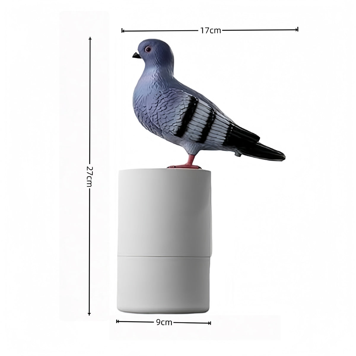 Adorable Grey Pigeon Smart Motion Sensor Foam Pump - Touchless Hand Washer with Anti-Glare Technology for Outdoor & Bright Light