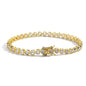 Gold Bling Heart Tennis Bracelet for Women with Micro-Paved Heart Zirconia - Romantic Couple's Jewelry (7" Length)