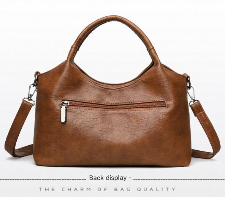 Blue Retro Soft PU Leather Handbag for Women - Trendy Large Capacity Daily Crossbody Bag with Detachable Shoulder Strap