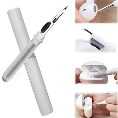 3-in-1 White Bluetooth Earbuds Cleaning Pen (2-Pack) - Soft Brush & Metal Tip for Deep Crevice Cleaning