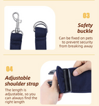 Dark Blue Lightweight Breathable Pet Crossbody Bag with Adjustable Padded  Strap & Reversible Double-Sided Design