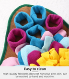Blue 48x48CM Durable Felt Cloth Pet Puzzle Sniffing Mat - Mental Stimulation & Slow Feeding Pad