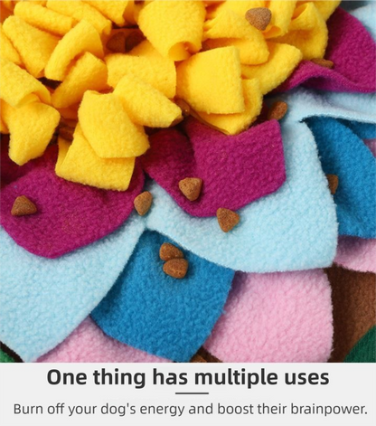 Green 48x48CM Durable Felt Cloth Pet Puzzle Sniffing Mat - Mental Stimulation & Slow Feeding Pad