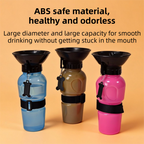 Blue 500ML Portable Pet Dog Water Bottle with 10cm Wide Bowl - Leakproof Travel Drinker for Outdoor Walking and Hiking