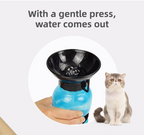 Pink 500ML Portable Pet Dog Water Bottle with 10cm Wide Bowl - Leakproof Travel Drinker for Outdoor Walking and Hiking