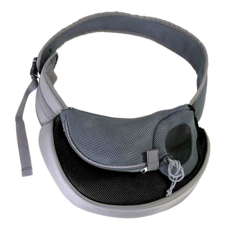 Black Hands-Free Pet Chest Carrier - Breathable Mesh Crossbody Bag for Dogs & Cats within 5KG
