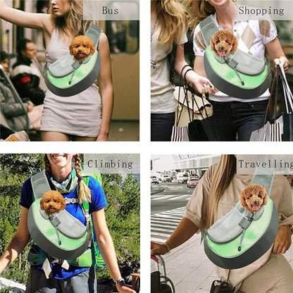 Black Hands-Free Pet Chest Carrier - Breathable Mesh Crossbody Bag for Dogs & Cats within 5KG