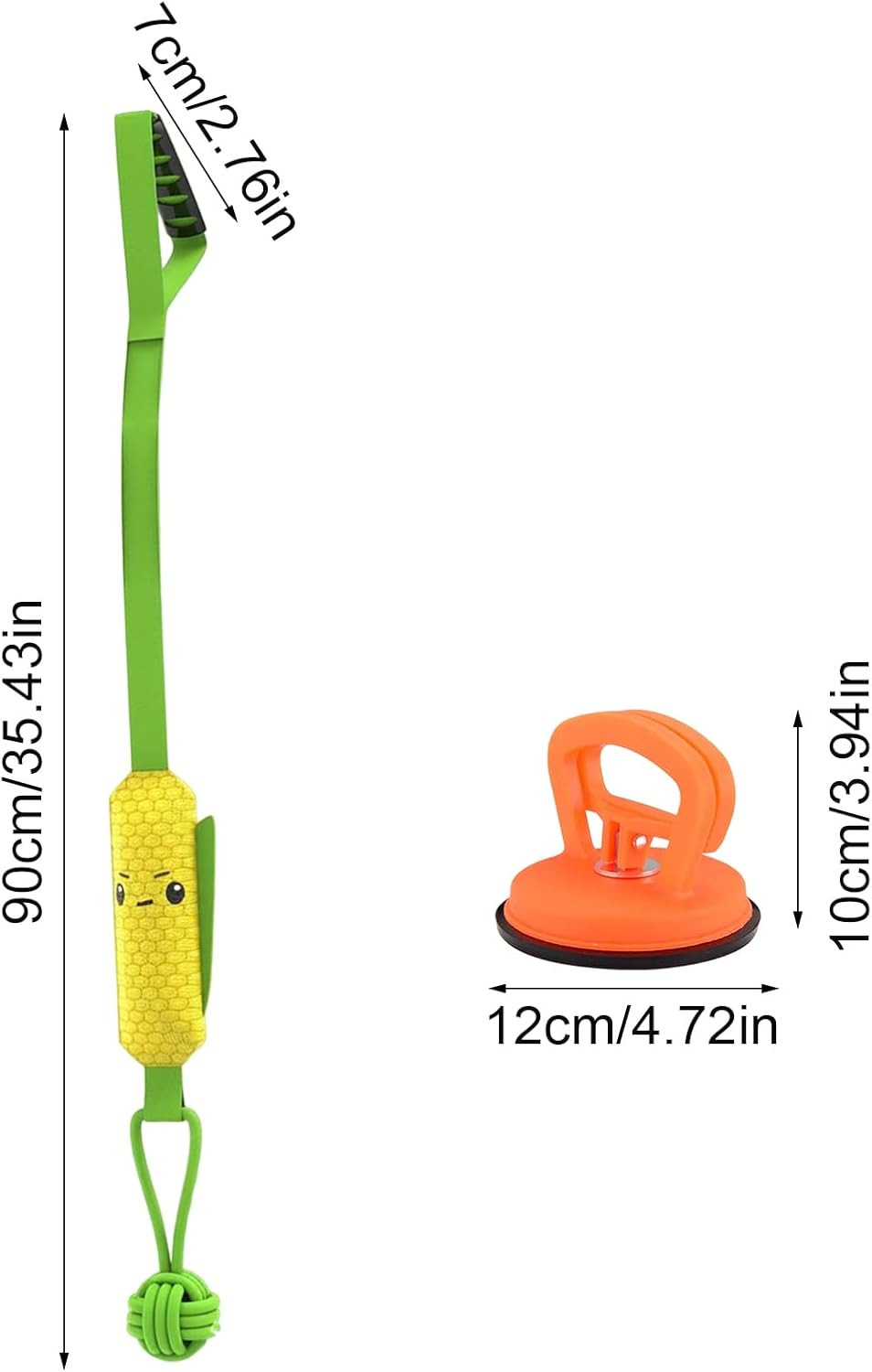 Corn-shaped Tug-of-War Dog Toy with Suction Cup & Chew Rope Knot - Interactive Squeaky Molar Toy for Puppies & Small Dogs
