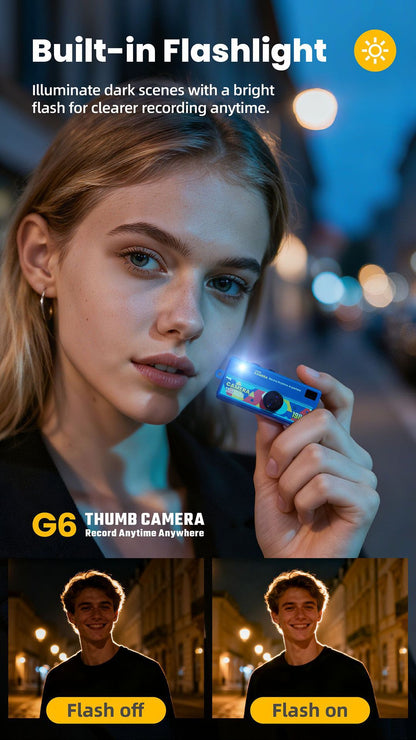 G6 Green Ultra-Mini Thumb Camera with 32GB Card, Card Reader & Adapter - HD Instant Pocket-Sized Action Cam for Students & Kids