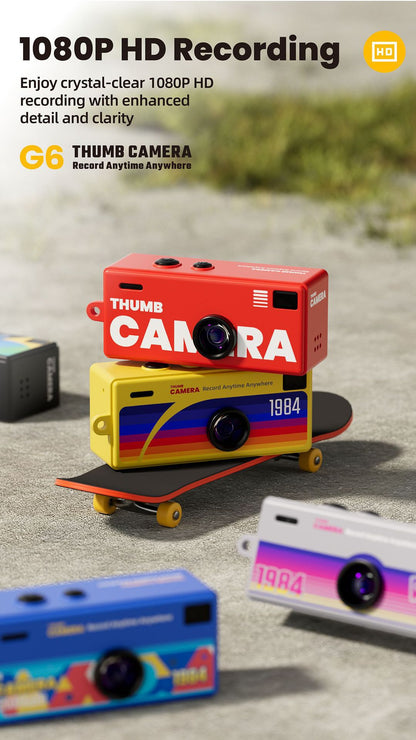 G6 Transparent Ultra-Mini Thumb Camera with 32GB Card, Card Reader & Adapter - HD Instant Pocket-Sized Action Cam for Students & Kids