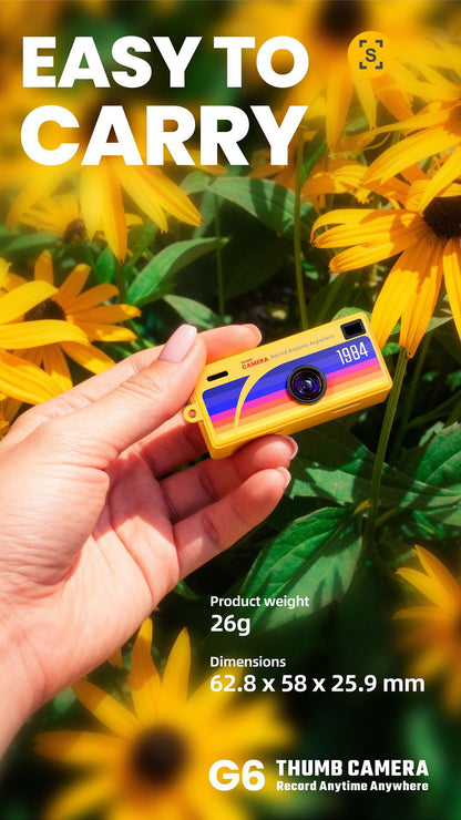 G6 Transparent Ultra-Mini Thumb Camera with 32GB Card, Card Reader & Adapter - HD Instant Pocket-Sized Action Cam for Students & Kids