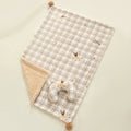 Plaid Puppy Premium Soft Fleece Dog Bed Quilt & Pillow Set (M Size 60 x 40 CM) - All-Season Reversible Warm Cat Nap Pad