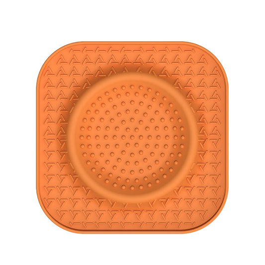 S Orange 2-Pack Premium Silicone Pet Lick Mat - Slow Feeder for Dogs and Cats with Powerful Suction Base - Anxiety Relief and Boredom Buster for Grooming and Bathing