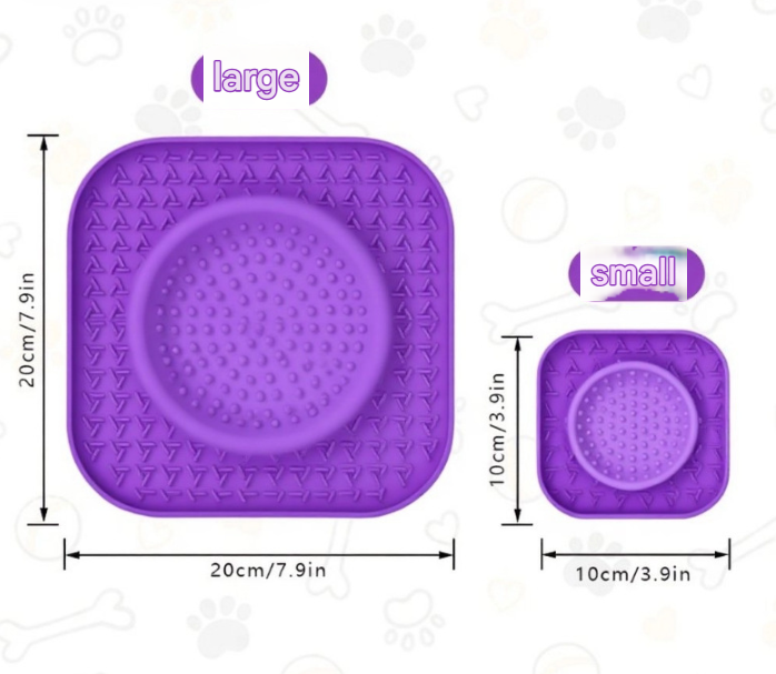 S Orange 2-Pack Premium Silicone Pet Lick Mat - Slow Feeder for Dogs and Cats with Powerful Suction Base - Anxiety Relief and Boredom Buster for Grooming and Bathing