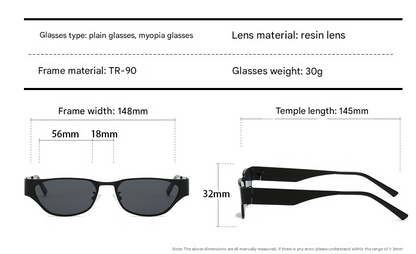 Silver Frame Blue Sheet Retro Cat-Eye Metal Sunglasses for Women - UV Protection Stylish Streetwear Shades