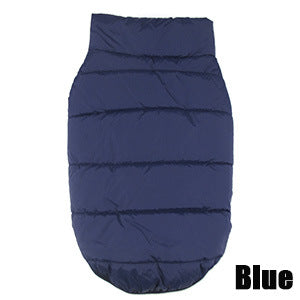 L Navy Blue Premium Fleece-Lined Pet Winter Vest | Thickened Padded Dog and Cat Coat | Warm Windproof Outdoor Jacket