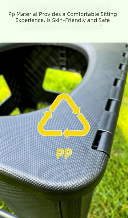 Brown  Large Portable Folding Camping Toilet Stool - Capacity Emergency Potty for Car, Outdoor Travel, and Hiking