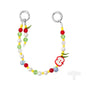 YKA-9 Trendy Double-Clasp Beaded Phone Wrist Strap - Colorful Acrylic & Metal Anti-Loss Lanyard with Spacer Gift