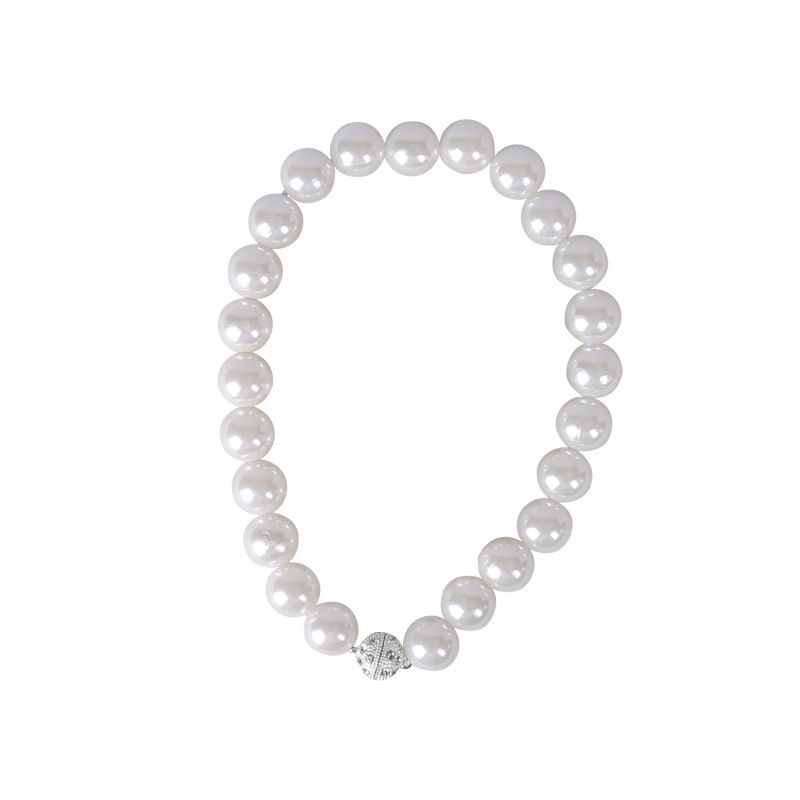 3 Pairs Magnetic Pearl Curtain Tiebacks（25cm） - No-Drill ABS Bead Holdback with Rhinestone Clasp
