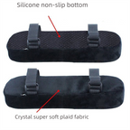 Black 2-Pack Chair Armrest Pad – Memory Foam Elbow Support Cushion for Office and Home Chairs