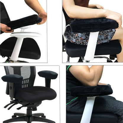 Dark blue 2-Pack Chair Armrest Pad – Memory Foam Elbow Support Cushion for Office and Home Chairs