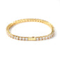 Gold Single-Row Zircon Bracelet – 4mm Wide, Brass Base with Secure Clasp, AAA+ Stones for Everyday Wear