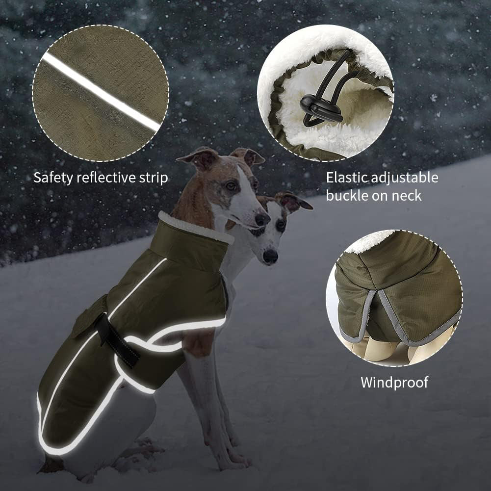 Blue Dog Winter Jacket – Warm, Windproof & Waterproof Pet Coat with Fleece Lining and Reflective Strips for Cold Weather(Size: 2XL)