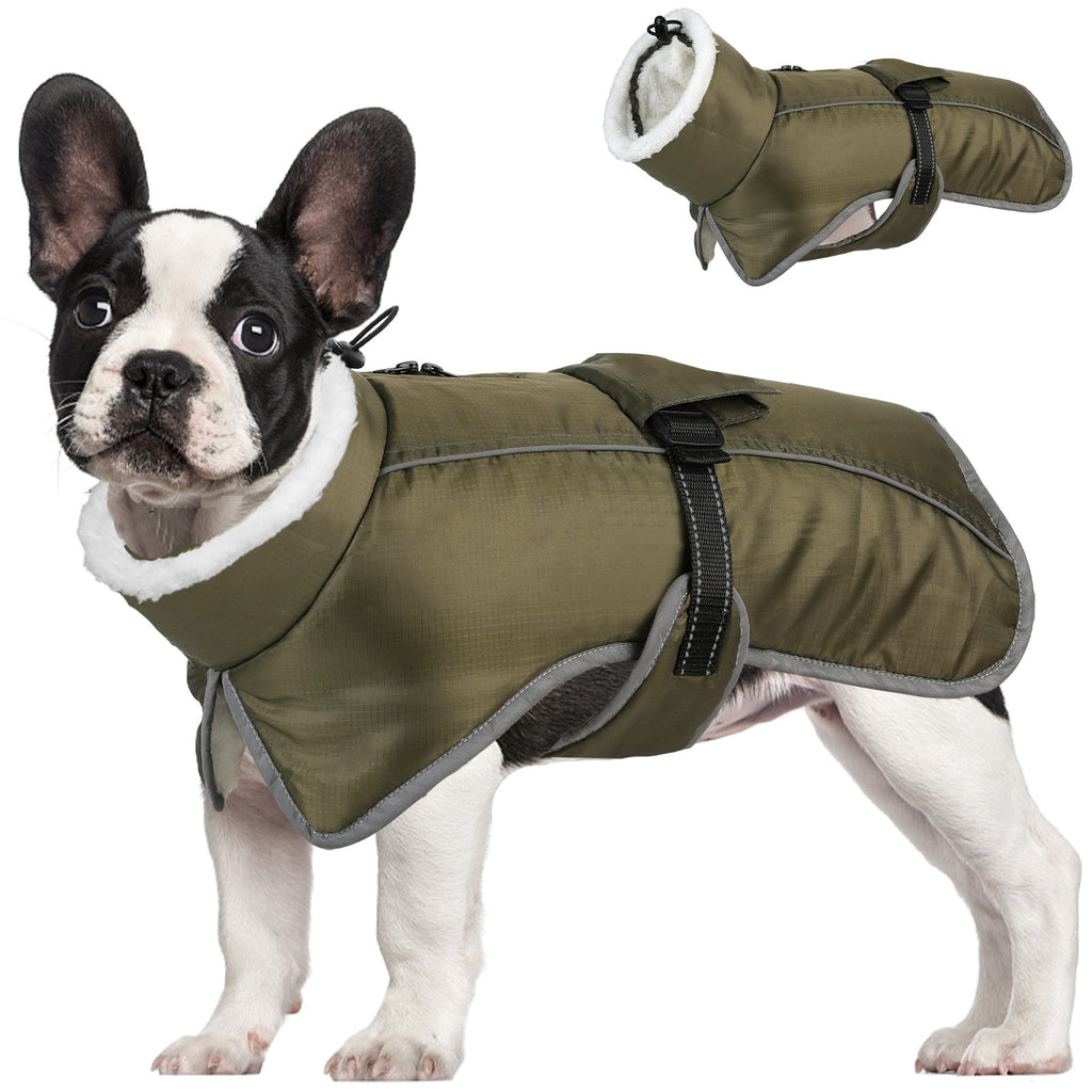 Blue Dog Winter Jacket – Warm, Windproof & Waterproof Pet Coat with Fleece Lining and Reflective Strips for Cold Weather(Size: 3XL)