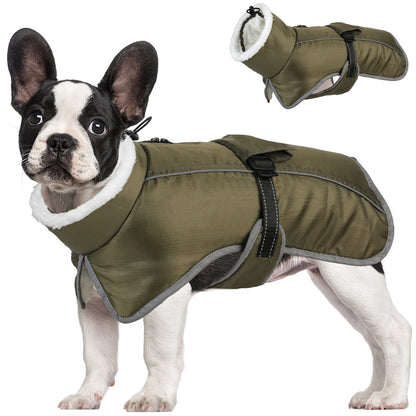 Blue Dog Winter Jacket – Warm, Windproof & Waterproof Pet Coat with Fleece Lining and Reflective Strips for Cold Weather(Size: 3XL)