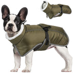 Green Dog Winter Jacket – Warm, Windproof & Waterproof Pet Coat with Fleece Lining and Reflective Strips for Cold Weather(Size: 2XL)