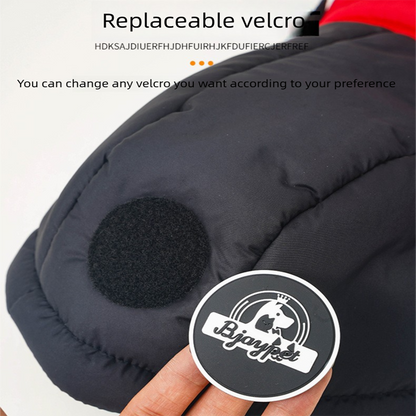 Green Thickened Winter Dog Coat with Reflective Strips – Waterproof, Windproof Pet Jacket for Small to Medium Dogs, Adjustable Fit with Detachable Leash Hook and Decorative Velcro Patch(Size: M)
