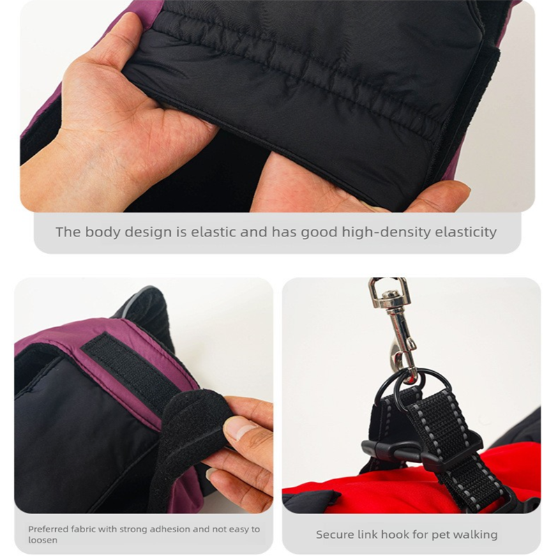 Green Thickened Winter Dog Coat with Reflective Strips – Waterproof, Windproof Pet Jacket for Small to Medium Dogs, Adjustable Fit with Detachable Leash Hook and Decorative Velcro Patch(Size: XL)