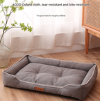 Green Rectangular Pet Bed with Removable Cooling Mat – Durable 600D Oxford Fabric Dog & Cat Bed, High-Rebound PP Cotton Filling, Non-Slip Base, for Medium to Large Breeds, Includes Free Cooling Pad(Size:S)