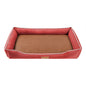 Red Rectangular Pet Bed with Removable Cooling Mat – Durable 600D Oxford Fabric Dog & Cat Bed, High-Rebound PP Cotton Filling, Non-Slip Base, for Medium to Large Breeds, Includes Free Cooling Pad(Size:S)